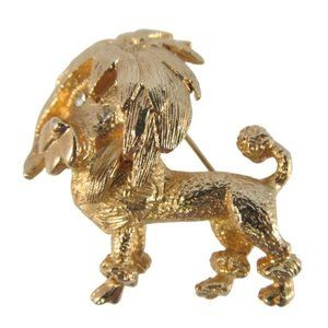 Vintage French Poodle Dog Brooch signed Pastelli